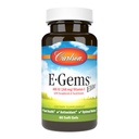 Carlson - E-Gems Elite, 400 UI Vitamina E con Tocopherols " Tocotrienols, Heart Health " Optimal Wellness, Antioxidante, 60 geles blandos