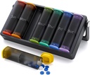 Organizador semanal de píldoras 1 Hora a día(Black) y organizador semanal de píldoras 2 veces al día(Translucent-Black)