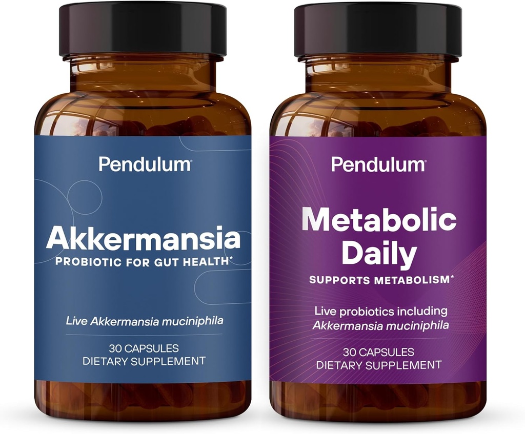 Pendulum Akkermansia & Metabólico Daily Bundle - Suplementos Probióticos Vivos Fortalecer El Anillo Gut, Apoyo GLP-1 Producción, Apoyo Metabolismo