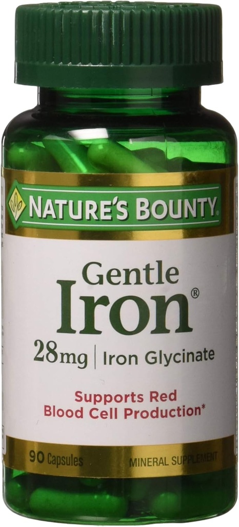 Iron suave de la naturaleza 28 mg 90 cápsulas