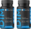 Suplemento Dim 300mg - Extra Strength Diindolylmethane DIM for Men & Women + BioPerine - Estrógeno Blocker for Men & Women - Estrógeno Balance, Hormona, Menopause, Acne, PCOS (2 Pack)