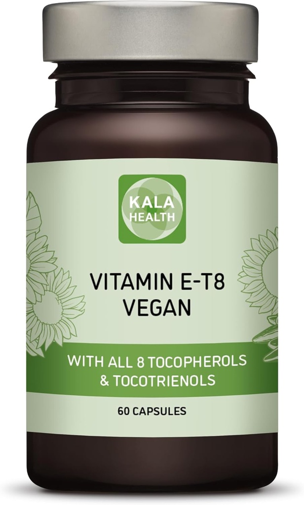 Fórmula Vegana Única con todos los 8 Tocoferols y Tocotrienols Vitamina E – No contiene metales pesados, contaminantes o conservadores - Certified Sustainable - Pelo, cicatrices y piel