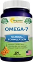 aSquared Nutrition Purified Omega 7 Fatty Acids-200 Capsules from Natural Sea Buckthorn, XL Vitamin Supplement,No Fish Burp,Vegan, Omega 3 6 9 para la pérdida completa de peso