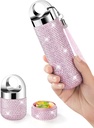Zannaki Metal Bling Pill Organizer, Travel Waterproof Caja semanal de píldoras, Portable Large Aluminum Alloy Pill Case Container, BPA Free 7 Day Daily Medicine Organizer Holder for Vitamin,Fish Oil,Supplement