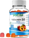 Greenfield Nutritions Halal Vitamin D3 Gummies for Adults - 2000 IU (50 mcg), 90 Gummy Halal Vitaminas - No GMO Gluten Gelatin Free Vegetarian Halal Vitamina D - Soporta Bone Heart & Immune Health