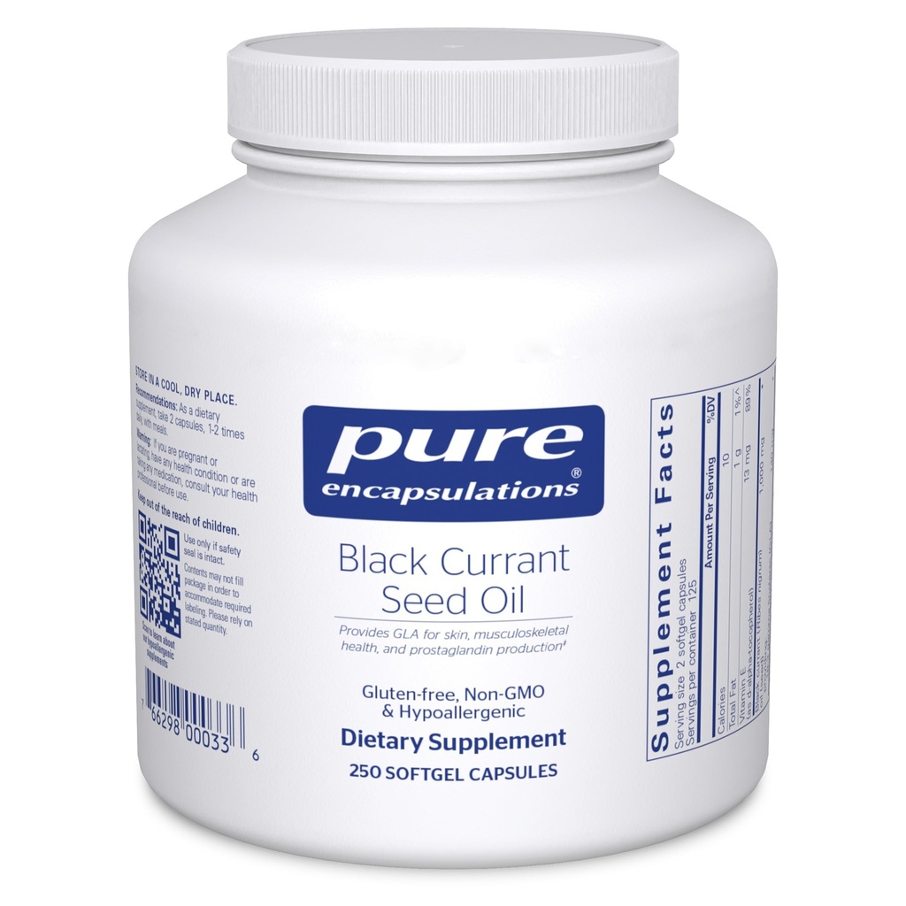 Pure Encapsulations Black Currant Seed Oil ← Hypoallergenic Dietary Supplement  250 Softgel Capsules