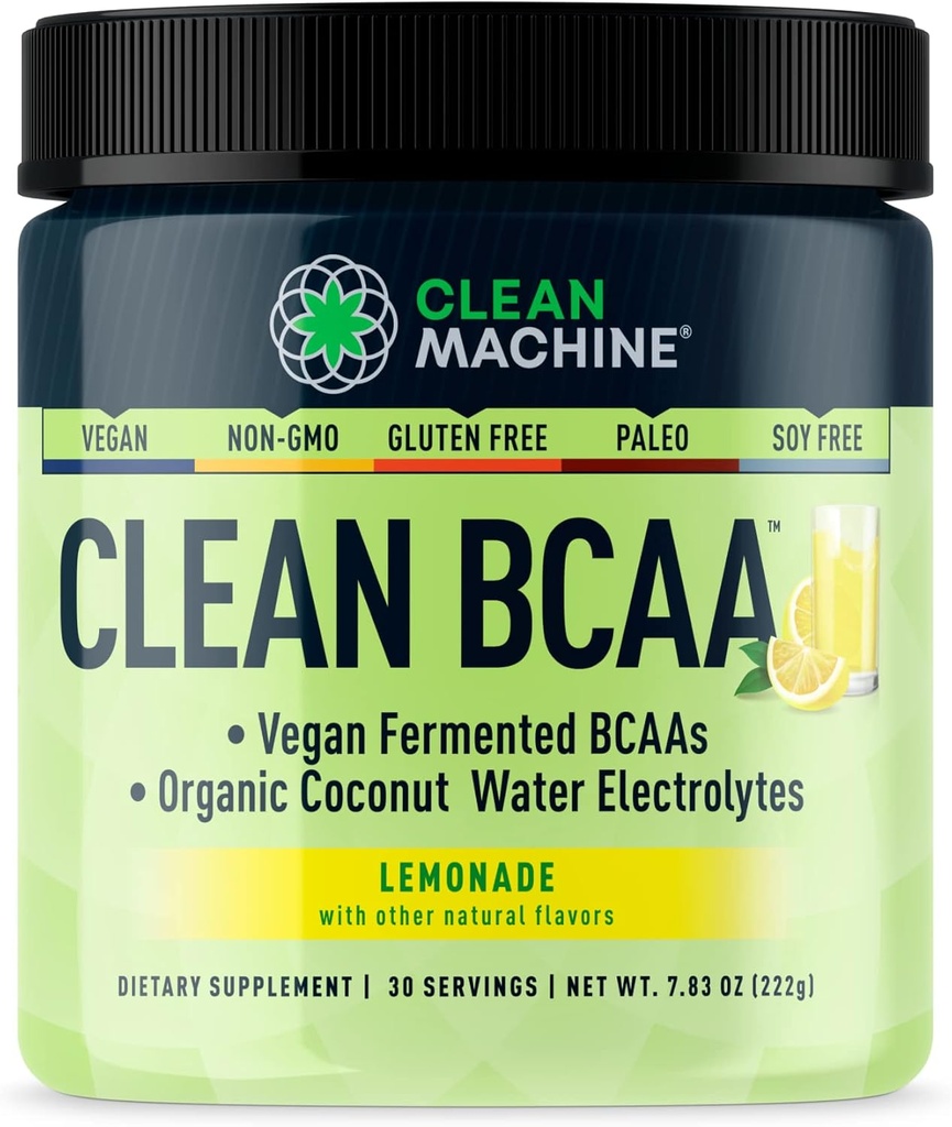 BCAA limpia - 2:1 Alimentación Fuente BCAAs Powder & Coconut Water Electrolytes Recuperación & Amino Energy Suplemento - Premio Ganado Aminoácidos Vegan Suplemento - 30 Servimientos - Lemonade