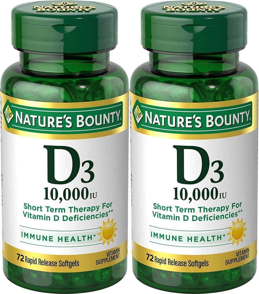 Bounty de la naturaleza, Ultra Strength D3-10,000 UI, 72 Softgels (2pack)