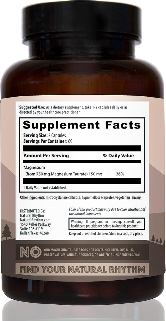 Natural Rhythm Magnesium Taurate 120 Capsules + Digestive Calm 60 Capsules Bundle