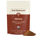 Real Mushrooms Reishi Mushroom Powder - Extractos de setas orgánicas manipulados - Reishi rojo para el bienestar diario del calabozo con Glucans de beta verificado vegano, no GMO, sin rellenos de grano, 45 Servimientos