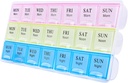 Gran organizador semanal de píldoras 3 veces al día, Moisture-Proof 7 Day Pill Box, Travel Pill Cases Portable for Pills Vitamin Fish Oil Suplementos
