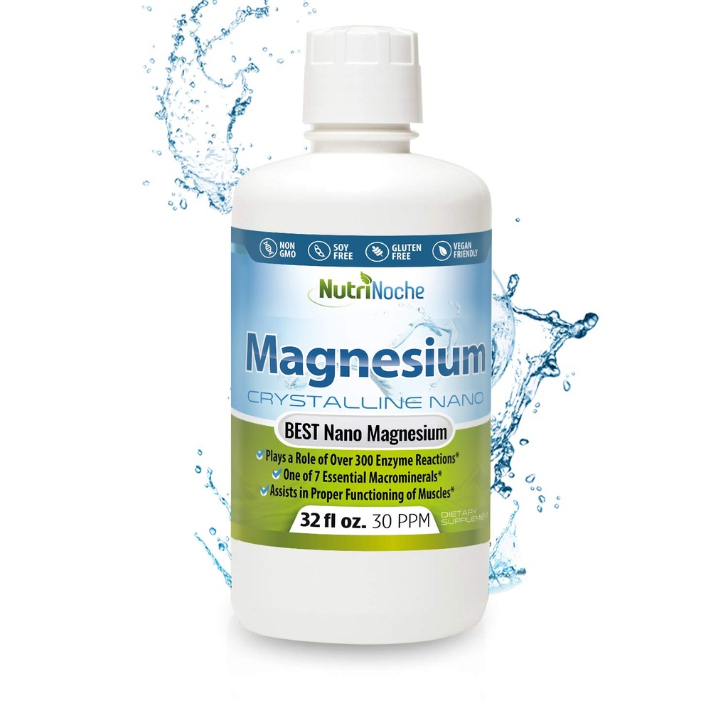 Magnesio líquido por NutriNoche– 99,99% Ultra Pure Crystalline Nano Drops for Maximum Absorption " Bioavailability - Magnesium Glycinate Liquid Alternative - Supports Sleep Calm Energy Muscles Nerves