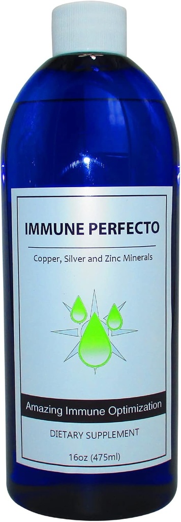 Immune Perfecto - Minerales de Trace de Partícula Atómica de Plata Colloidal, Cobre y Zinc - Perfecta a la carta Apoyo metabólico - 16 oz. (475 ml)...