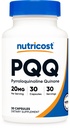Nutricost PQQ (Pyrroloquinoline Quinone) 20mg, 30 Capsules - Vegetarian Capsules, Non-GMO, Gluten Free