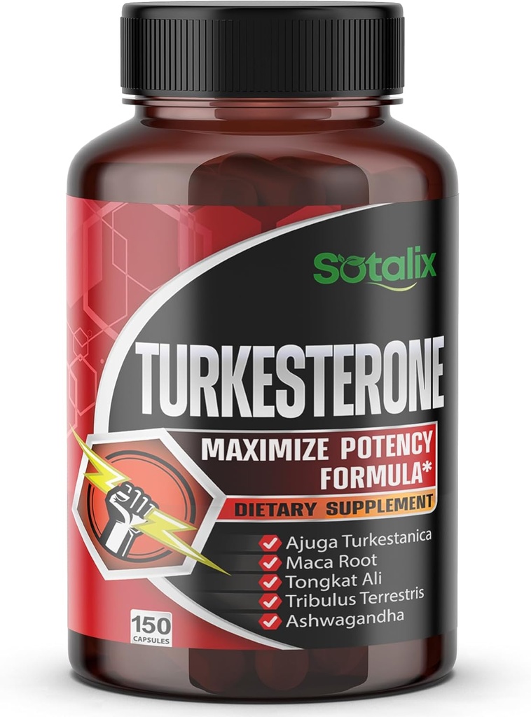 Ultra Turkesterone Ajuga Turkestanica Standardized 20% Turkesterone High Potency with Maca Root Tribulus Terrestris - Muscle Growth Energy Memory Support