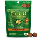 Ocu-GLO Cat &amp; Dog Senior Supplement for Eye Support - Chewable Vision Vitamins Supplements for Large and Small Pets Care with Lutein, Omega-3 Fatty Acids, Grape Seed Extract & Antioxidants