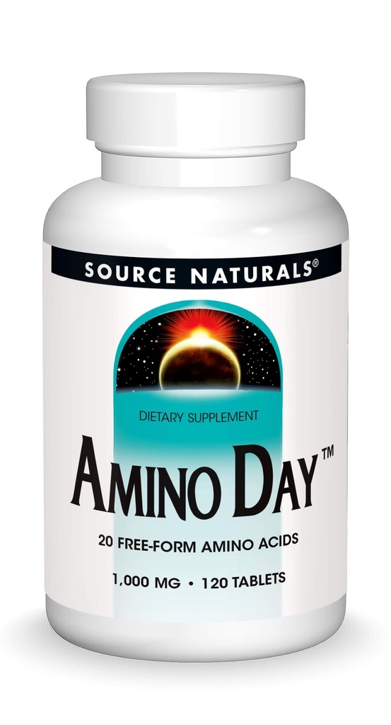 Fuente Naturales Día del Amino - 20 Forma gratuita Aminoácidos apoya la dieta de calidad durante la nutrición - 120 Tabletas