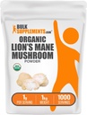 BulkSupplements.com Leones orgánicos Mane Mushroom Powder - Lions Mane Powder, Mushroom Suplemento - Vegan & Gluten Gratis, 1g por Serving, 1kg (2.2 libras) (Pack of 1)