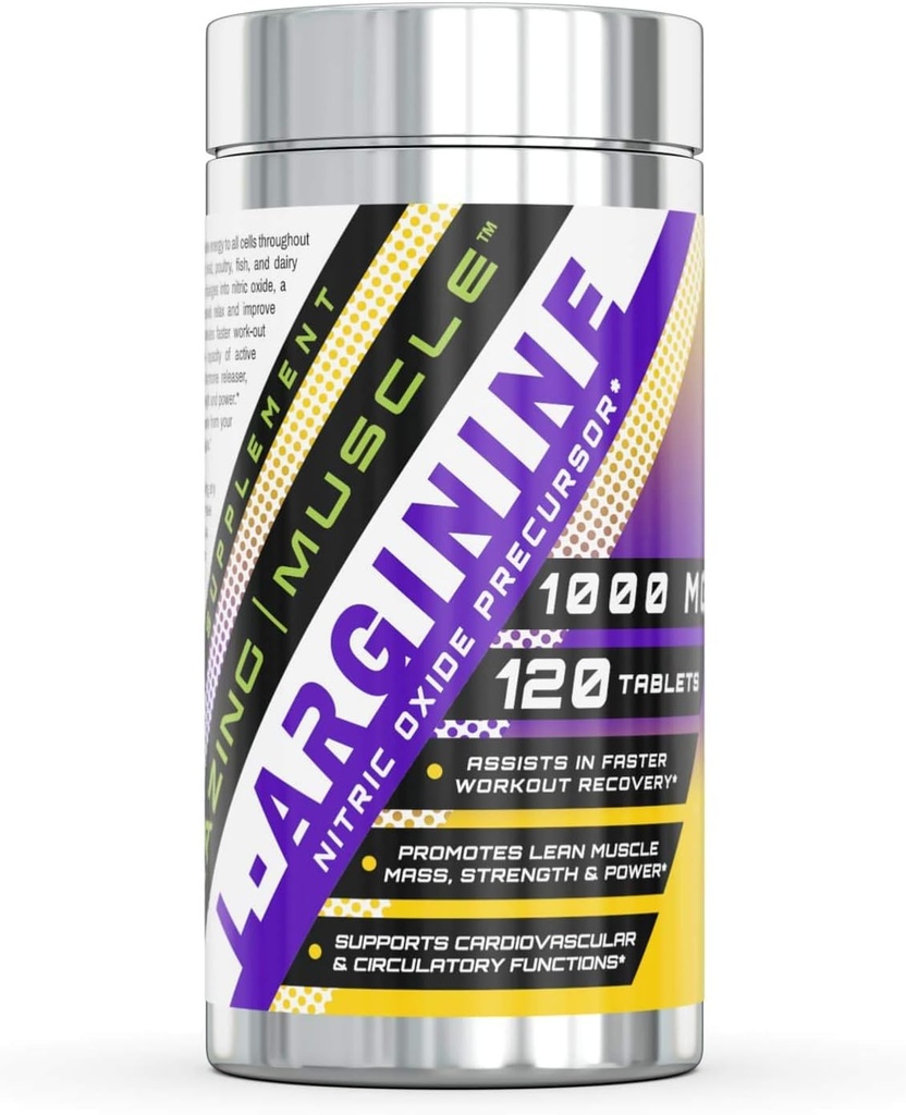 L-Arginine Suplemento Silencio 1000 Mg Por Serving Silencio 120 Tablets ← No Gluten-Free Silencio Made in USA