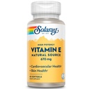 SOLARAY Vitamin E 1000 IU Softgel Capsules, 670 mg - d Alpha Tocopherol Vitamin E Supplements - Skin Health, Heart Function and Antioxidant Support - 60-Day Guarantee - 60 Servings, 60 Softgels