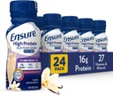 Asegurar el afeitado de nutrición de vainilla de alta proteína con fibra, listo para beber, 16g Proteína y 27 vitaminas y minerales, 8 fl oz, 24 Pack