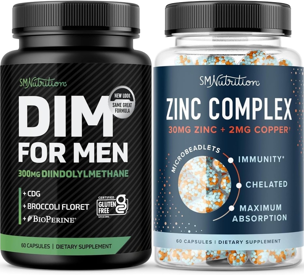 Testosterone Zinc Complex & 300mg DIM Suplemento para hombres para metabolismo estrógeno y testosterona Soporte ← Microlet Suplemento Zinc (60 Actuaciones) con Complejo DIM para Hombres (60 Actuaciones)