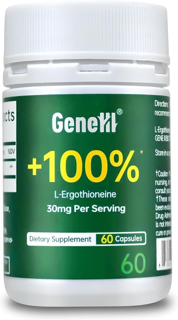L-Ergothioneine Supplement, 30mg(EGT)/Serving, 6X Ergothioneine Mushroom Extract Suplementos Longevity, Immune Support, Heart Health & Brain Supplement, Lab Tested, Made in USA, 60 Servings