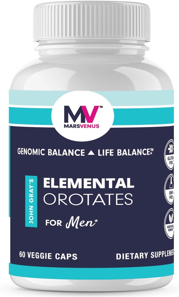 Suplemento de alivio de estrés MARS VENUS con litio Orotate Ashwagandha Saffron Berberine Rhodiola Bacopa Fulvic Minerals - Elemental Orotates Mood Support Capsules for Hombre - 60 Conde