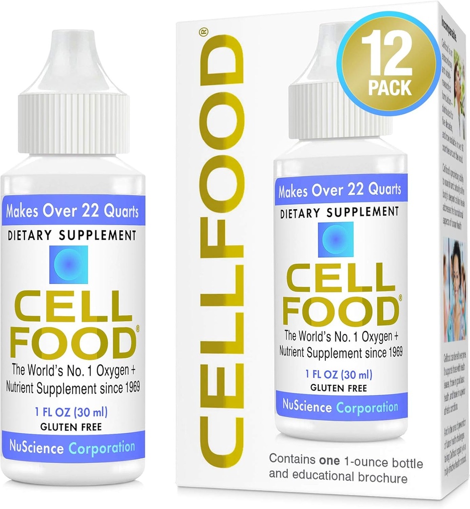 Célula de Oxígeno Boost - 1 fl oz, 12 Pack - Suplemento de Oxígeno Líquido - Gluten Free, Cert. Kosher