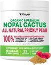 Extracto Nopal Cactus para Antioxidante, Esquía, Metabolismo, Bienestar, Apoyo a la Salud del Corazón - 100g Polvo Orgánico - No GMO, Gluten Suplemento Gratis
