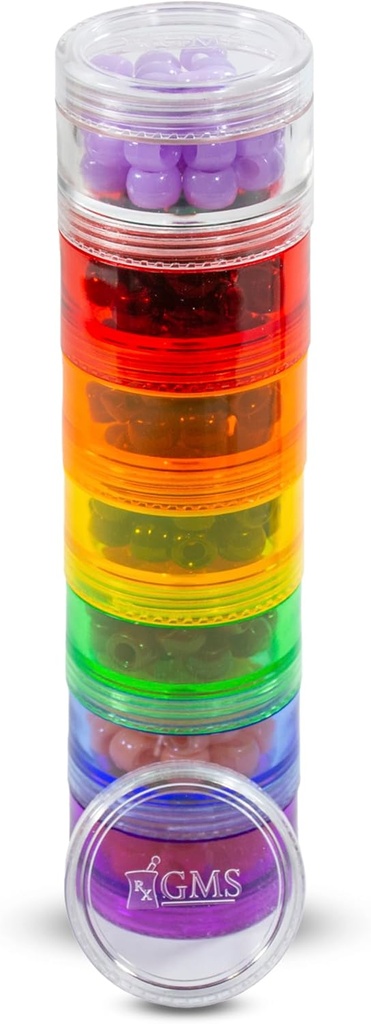 Organizador de píldoras de 7 días - Caja de píldoras fijas - Tablas pequeñas y suplementos de vitaminas - Mantener su medicina diaria organizada en un lugar - pequeño - arco iris