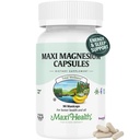 Maxi Health Magnesium Capsules - Producción de energía - Muscle & Nerve Health - Soporte de bonificación - Suplemento de magnesio del óxido de magnesio, magnesio Glycinate Chelate y Citrato de magnesio - 90 Conde de Maxi Health