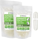 XPRS Nutra Vegan Tamaño 1 Cápsulas separadas - 500 Cápsulas de vacío Premium Separadas en bolsas - Píldoras claras 1 Vacío para relleno de suplementos DIY