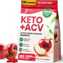 Manzana Vinagre Gummies, Avanzado ACV Gummy con Probióticos, BHB, B12 y Keto Support - Keto Acv Gummies para Detox, Metabolismo, Digestión, Gut & Immune Health - Sugar Free, Vegan, 180 Condes