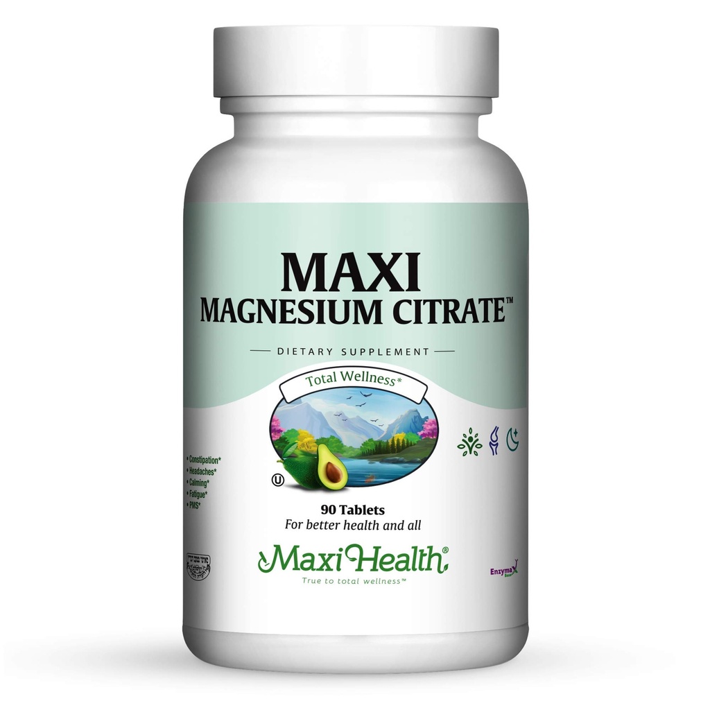 Maxi Health Maxi Magnesium Citrate Suplemento, 90 Cuenta (MCT)