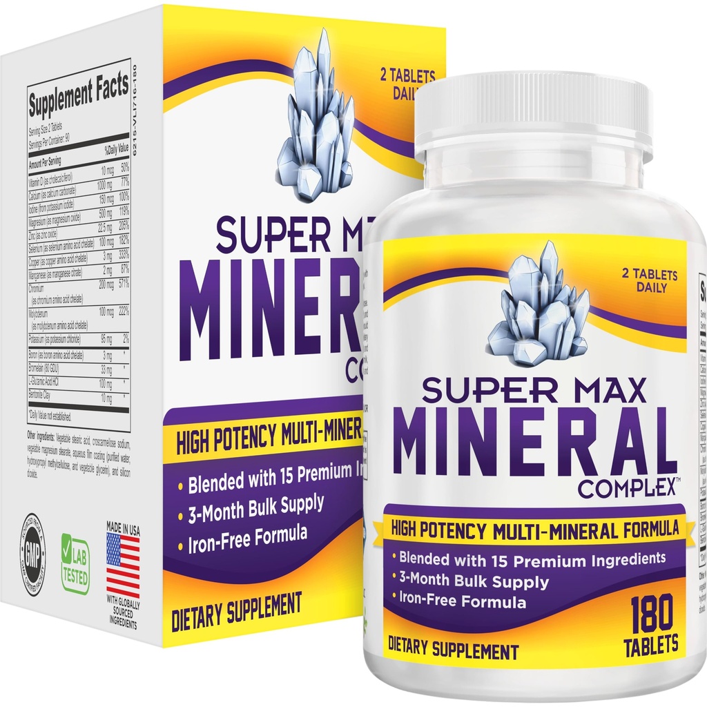 Suplemento multimineral de 3 meses (libre de hierro) Multiminerals naturales ← Suplementos minerales multifunción de alta potencia (15-in-1) Minerales degradados Fórmula Silencioso Complejo Mineral Silencio 90-Day Bulk Supply