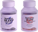 Lemme Sleep & Glow Bundle - Sleep Gummies, a Drug-Free Nighttime Aid " Glow Biotin " Collagen Hair Gummies for Strong, Thick Hair " Reduced Shedding - Gluten/Gelatin Free, Non-GMO - 60 Ct.