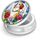Pill Box-3 Compartment Small Pill Case for Purse & Pocket Mini Contenedor de carga de metal para mantener suplementos Vitaminas libres de BPA (Dog)