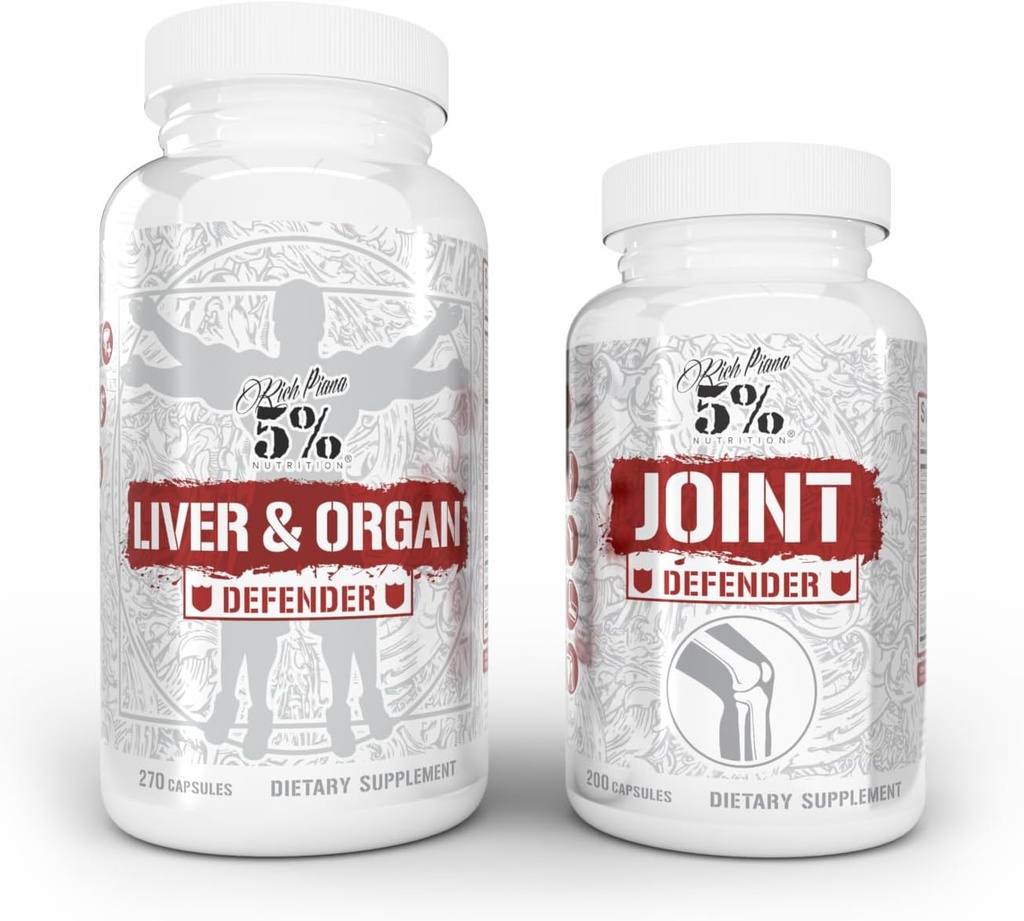 5% Nutrición 2-Stack tención Liver & Organ Defender with NAC + Joint Defender ← Liver, Kidney, & Heart Support + Collagen, Glucosamine, Chondroitin, MSM, Hyaluronic Acid, Turmeric Curcumin w/Bioperine