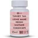 Turquía Tail 3000mg Lions Mane 3000mg Reishi 1500mg Mushroom Blend con Chaga Maitake Cordyceps Shiitake Field ¦ Mushroom Blend  durable Focus Pills - 90 Cuenta (90 Cuenta Pack de 1)