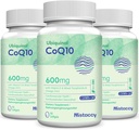 CoQ10 600mg Softgels ← Absorción alta CoQ10 Ubiquinol Suplemento Silencio Forma reducida Mejorada con vitamina E & Omega 3 6 9 Silencio Antioxidante Powerhouse Good for Health ← 180 Soft