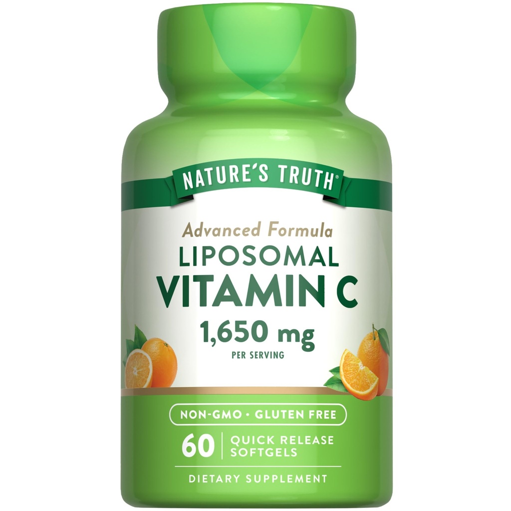 Verdad de la naturaleza Liposomal Vitamina C TEN 1650mg ANTE 60 Softgels Silencio No GMO &amp; Gluten Suplemento Gratis