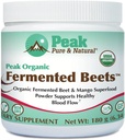 Peak Pure " Natural Peak Organic Fermented Beets - Organic Fermented Beet Powder Superfood Drink Powder - Suplemento de óxido nítrico de soporte para presión arterial normal