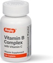Complejo de vitamina B con vitamina C - Complejo B sin gluten Vitaminas para Energía, Metabolismo, Nerve y Apoyo Inmunitario, 130 Caplets