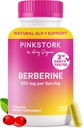 Pink Stork Berberine 500mg - Suplemento GLP-1 de la naturaleza - AMPK diario Activador metabólico - 500-1000 mg Metabolismo + Salud Gut para las mujeres sometidas a exámenes de terceras partes Vegan ← No-GMO sobrevivir 30 cápsulas