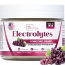 Zero Sugar - Concord Grape Electrolytes Polvo - Hidratación Muy Refrescante - Caffeine Free Energy with All Natural Ingredients - Vegan, Keto & Paleo - Sugar Free Electrolytes Drink Mix - 30 Servings