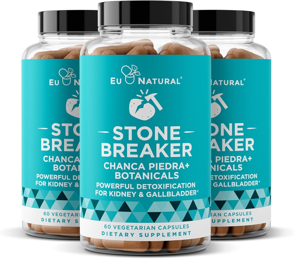 Chanca Piedra Breaker 3-Pack Bundle – Dissolver natural, Kidney Cleanse & Gallbladder Suplemento – Detoxify Urinary Tract, Flush Impurities, Clear System – 180 Capsules