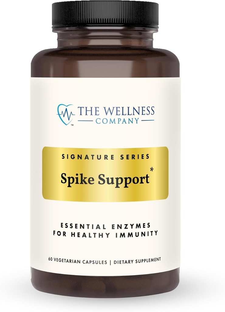 The Wellness Company Spike Support - Detox, Immune Health, Blood Flow, Anti-Clotting - Nattokinase, Dandelion Root, & Black Sativa ← 60ct (1 Month Supply)