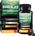 Shilajit Capsules,60 Capsules, Shilajit Extracto con ácido fúlvico natural & 85+ Minerales, Taurina, Vitamina C, Vitamina B y Guarana Extracto, para el Boost de Energía, Salud Inmune y Mejora energética