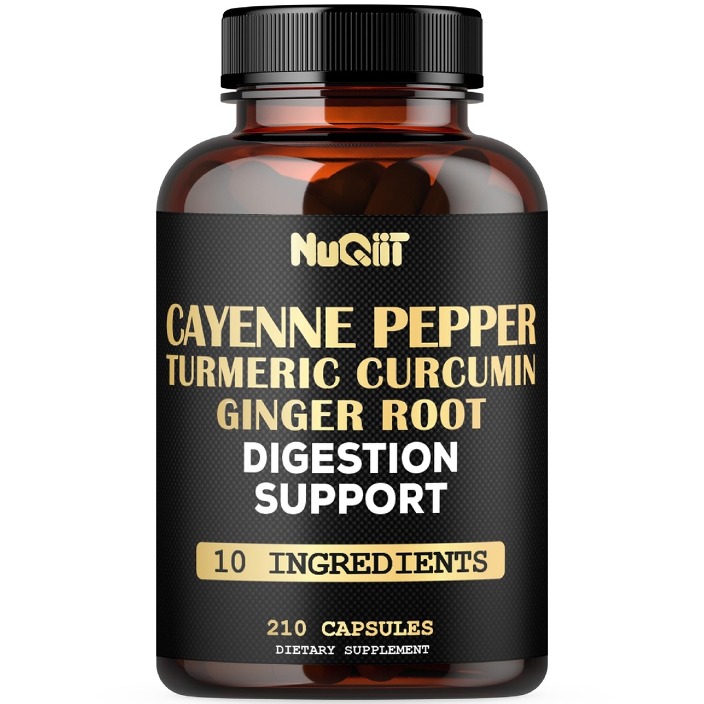 Cayenne Pepper Suplemento con Turmeric Curcumin Root, Ginger Root, Ceylon Cinnamon Bark " Más - Sistema Inmunitario, Salud Conjunta " Asistencia sanitaria digestiva - 210 cápsulas